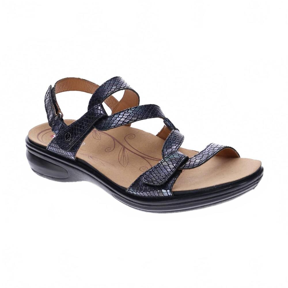 NEW REVERE women's emerald back strap sandals in slate interest